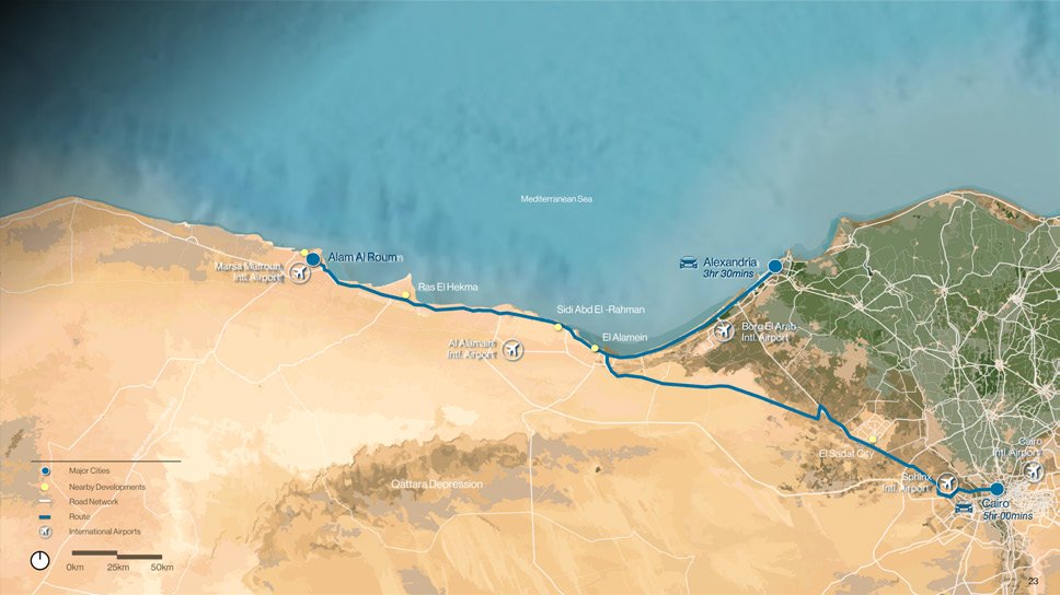 Alam Al Roum location on Egypt's North Coast